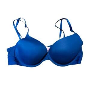 Victoria's Secret PINK Bra 36B Blue Pink Lightly Lined Wear Everywhere Underwire